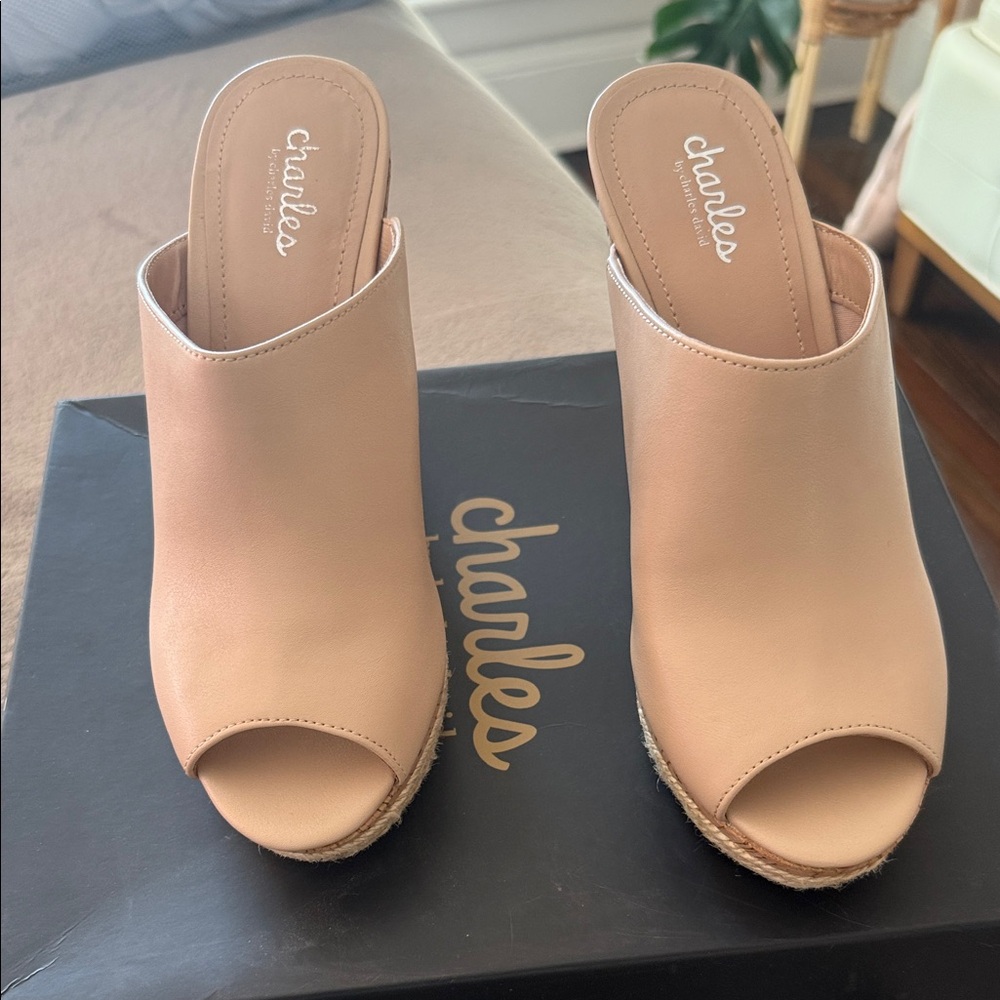 Charlies Blush Peep Toe Mules